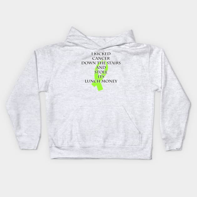 Cancer Bully (Lime Green Ribbon) Kids Hoodie by BlakCircleGirl